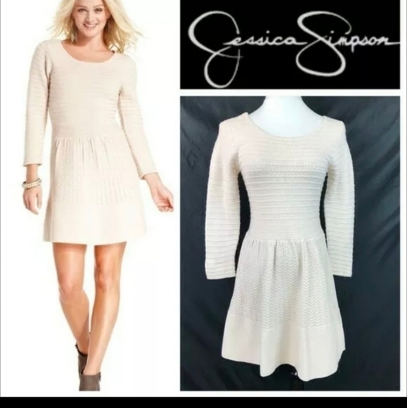 Jessica Simpson Tan Sweater Dress EUC Size M - Picture 8 of 11